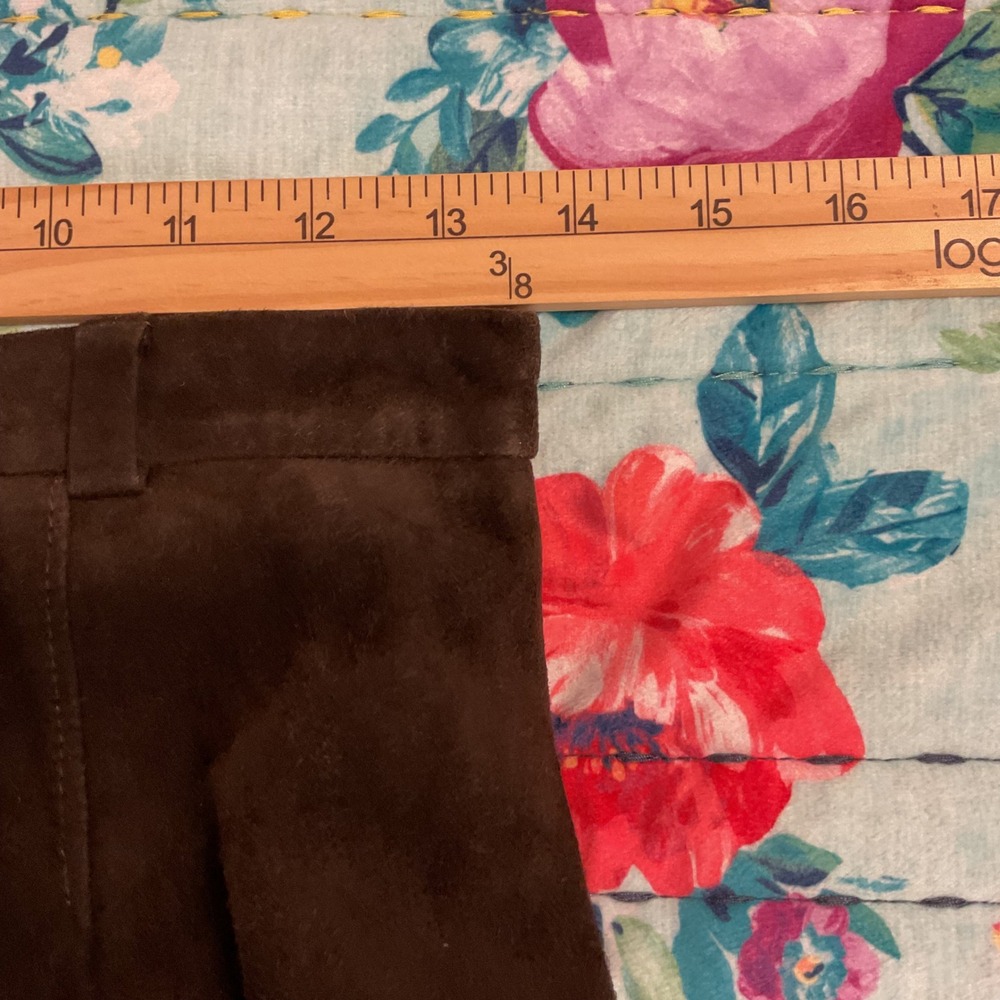 Joseph Abboud Collection Brown Suede Leather Maxi Skirt Side Slit Size 8 - Picture 7 of 11